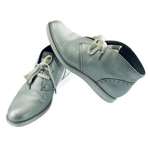 Cole Haan Womens Flat Metallic Silver Chukka Booties Boots Size 7.5 C (Wide)